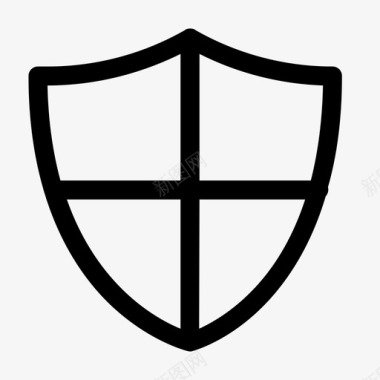 盾牌形状盾牌防病毒盾徽图标图标