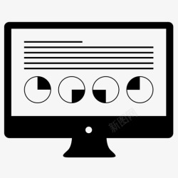 事实计算图表饼图监视器图标高清图片