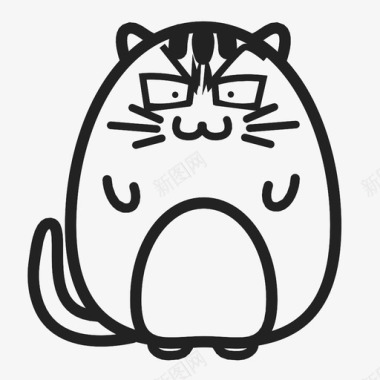 愤怒的猫胖胖的猫猫图标图标