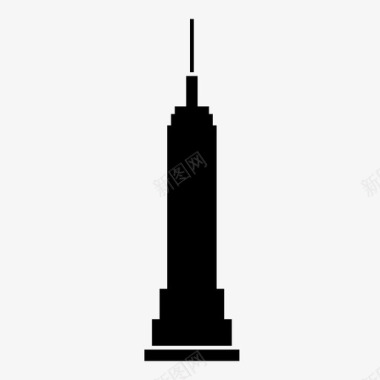 帝国大厦美国摩天大楼图标图标