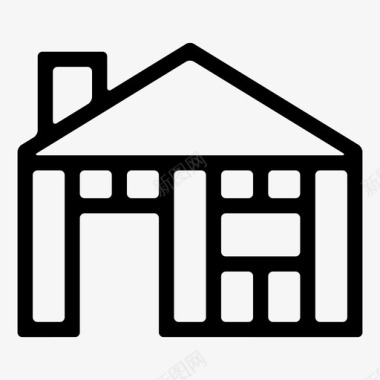 房屋线条艺术房屋建筑框架图标图标