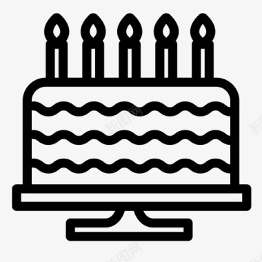生日蛋糕请客糖果图标图标