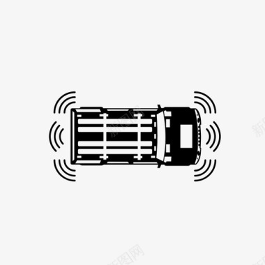 汽车带传感器的汽车自动驾驶汽车图标图标