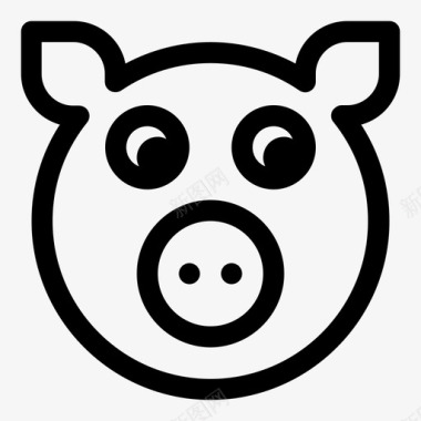 猪宠物快乐图标图标