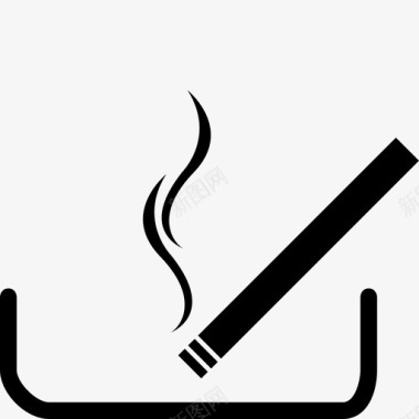烟雾矢量烟灰缸香烟烟雾图标图标