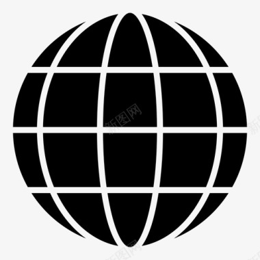 地球仪世界线框图标图标