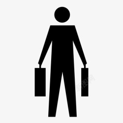 提着手提箱拎着手提箱提着行李箱男人图标高清图片