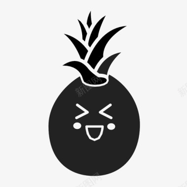 菠萝水果菠萝夏威夷健康图标图标