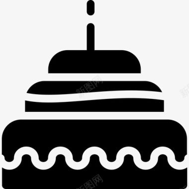 生日蛋糕实心图标标志图标