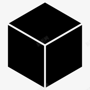 立方体黑色骰子图标图标