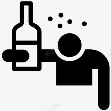 酒醉酒的人的医学的图标图标
