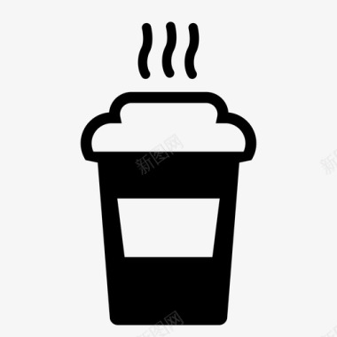 喝热饮女孩咖啡饮料咖啡杯图标图标