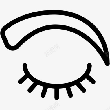 眉毛和睫毛女性头发图标图标