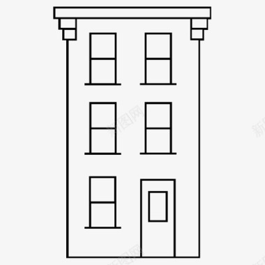 棕色公寓租金房屋图标图标