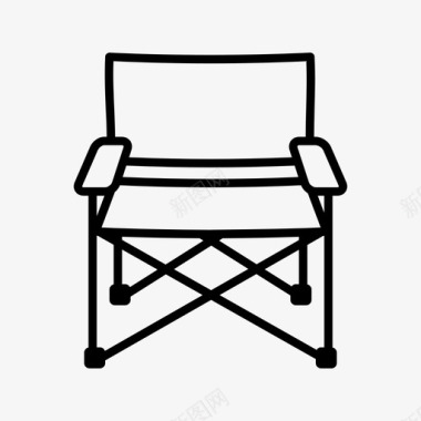 露营椅座位户外用品图标图标