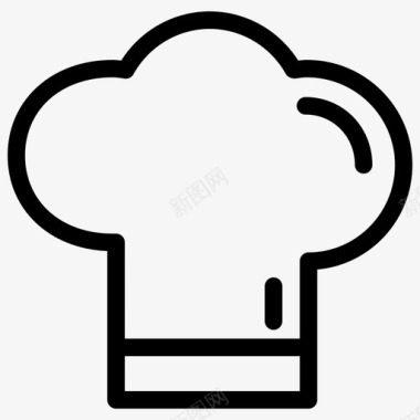 厨师帽酒店插图图标图标