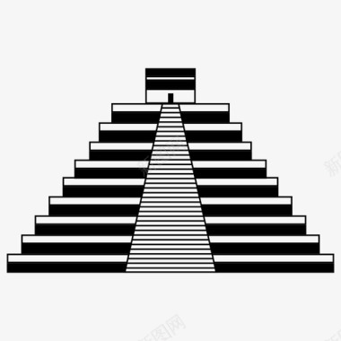 肉桂皮金字塔古代建筑图标图标