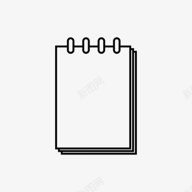 矢量书写墨迹记事本笔记本笔记图标图标