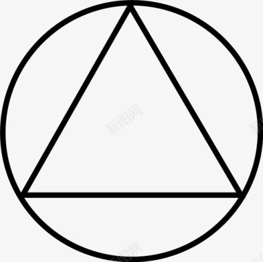 几何形圆中的三角形形状对象图标图标