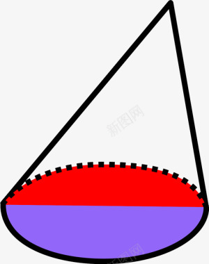 几何形状折纸斜圆锥形状对象图标图标