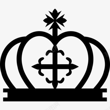 十字架顶部有教皇十字架的皇冠形状皇冠图标图标