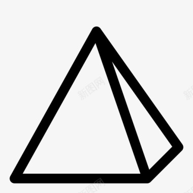 金字塔带边框卷曲图标图标