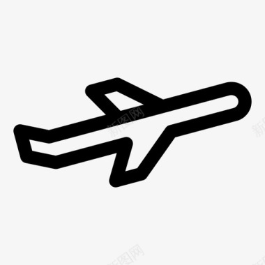 飞机爬升线路运输方式图标图标