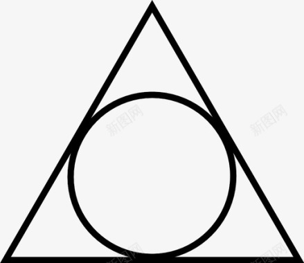 几何形三角形中的圆形状对象图标图标