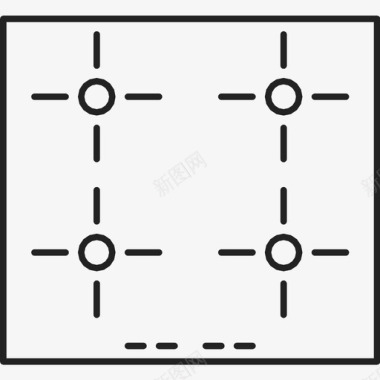 发光的煤气灶炉灶电器炊具图标图标