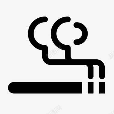 烟雾矢量香烟系统吸烟区图标图标