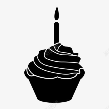 生日纸杯蛋糕生日蛋糕美味图标图标