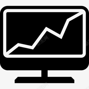 电脑屏幕上的对角线之字形上升线数据图标图标