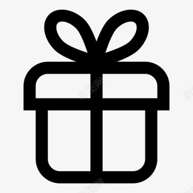 礼物包装飘带礼物打开包装图标图标