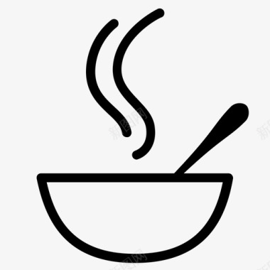 一碗食物汤碗蒸汽小吃图标图标