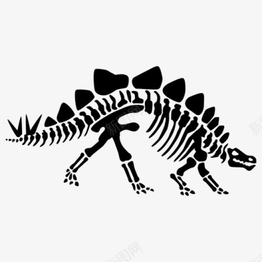 生物学剑龙骨骼爬行动物遗骸图标图标