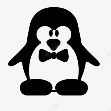 美女的服务员正式企鹅服务员雪图标图标