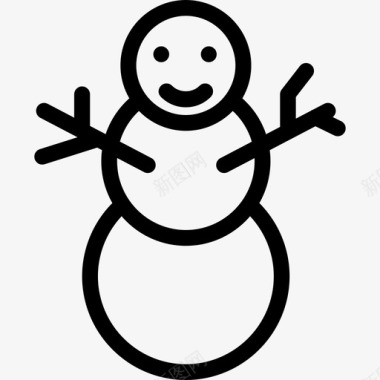 冬天的雪人雪人冬天形状图标图标