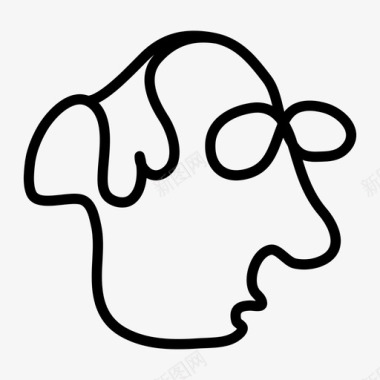 人物运动卡通脸毕加索人物图标图标