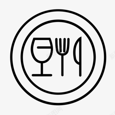 餐厅葡萄酒餐具图标图标