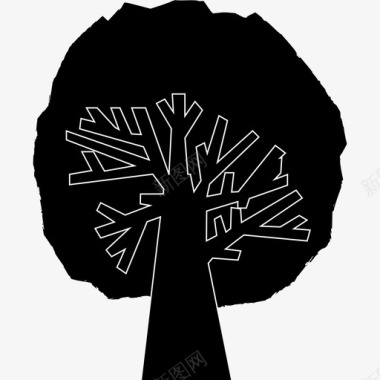 树木树枝自然图标图标