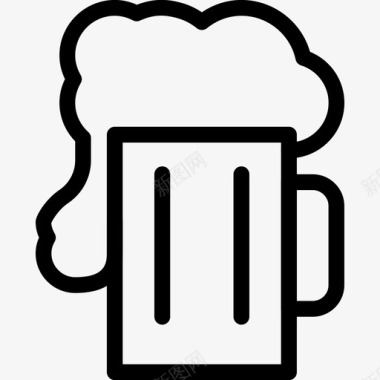 啤酒形状品脱杯图标图标