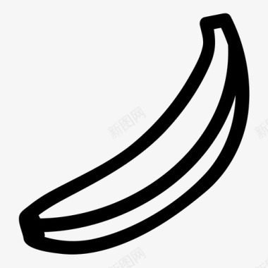 香蕉零食素描图标图标