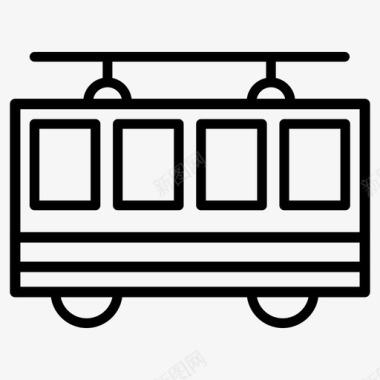 通勤缆车旅行运输图标图标