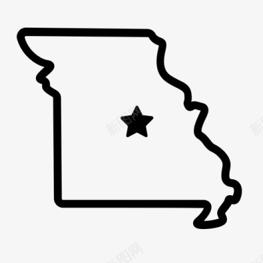 唯美国风密苏里州美国各州圣路易斯图标图标