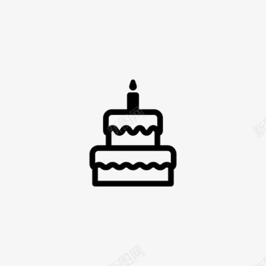 生日蛋糕迷你极简主义图标图标