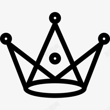 有三角形和圆形图案的皇冠形状皇冠图标图标