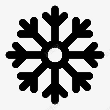 雪花冰晶雪花圣诞节冬季图标图标
