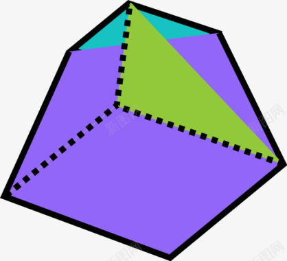 矩形矩形棱锥体体积三维图标图标