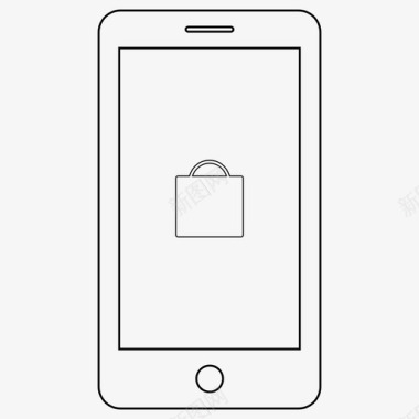 移动商务型移动购物购物袋电子商务图标图标