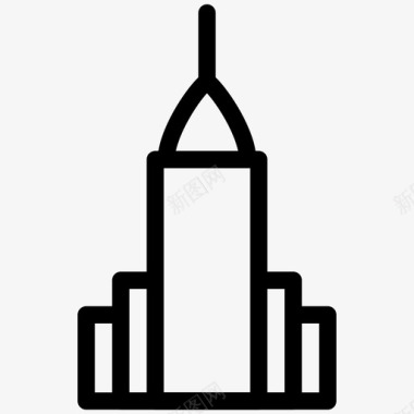 纽约克莱斯勒大厦摩天大楼形状图标图标